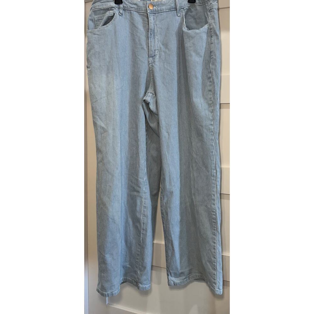 Universal Threads Relaxed Wide Leg Hickory Stripe Denim Pants Plus Size 17 Reg